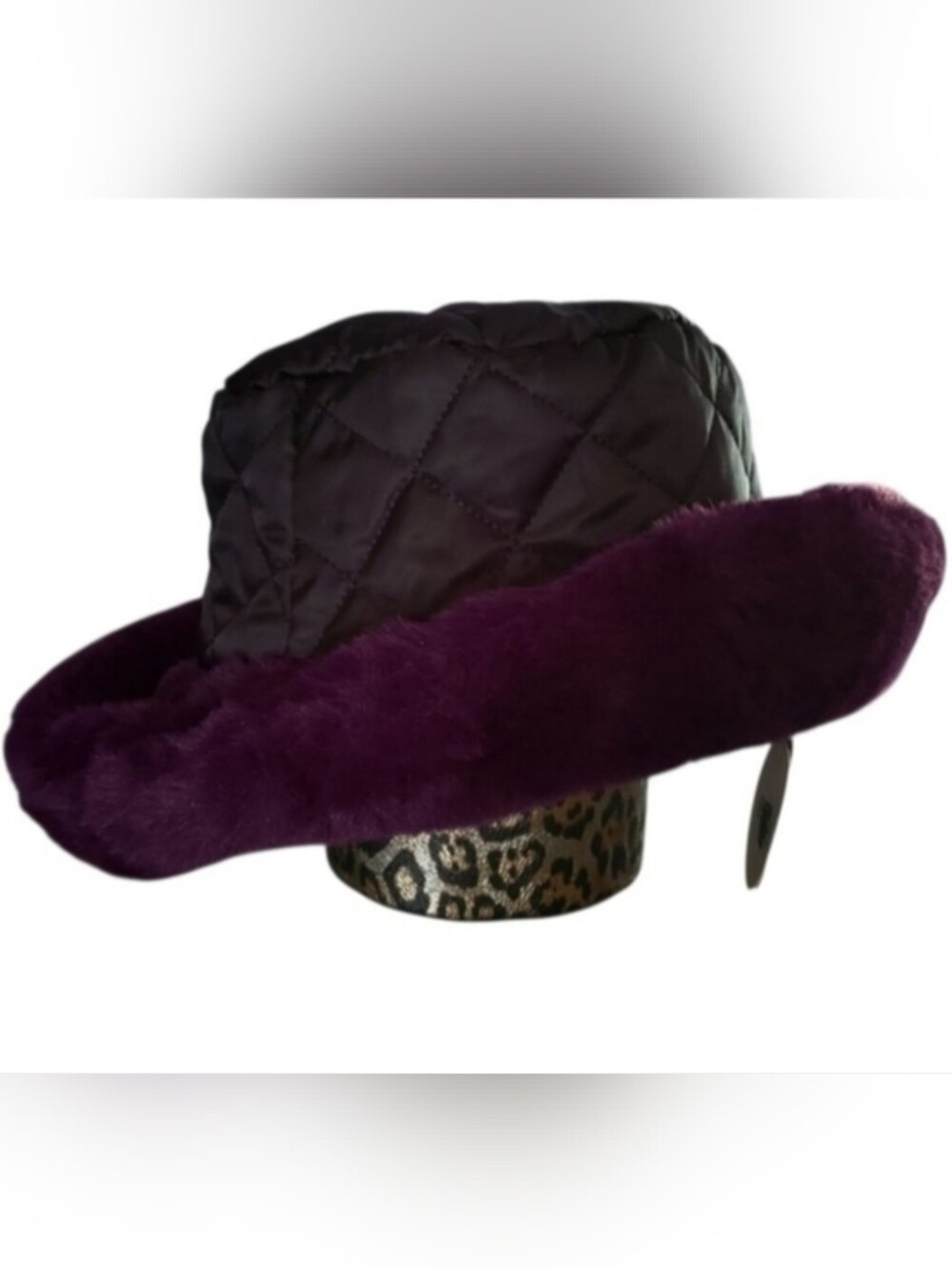 Reversible Faux Fur Purple Bucket Hat